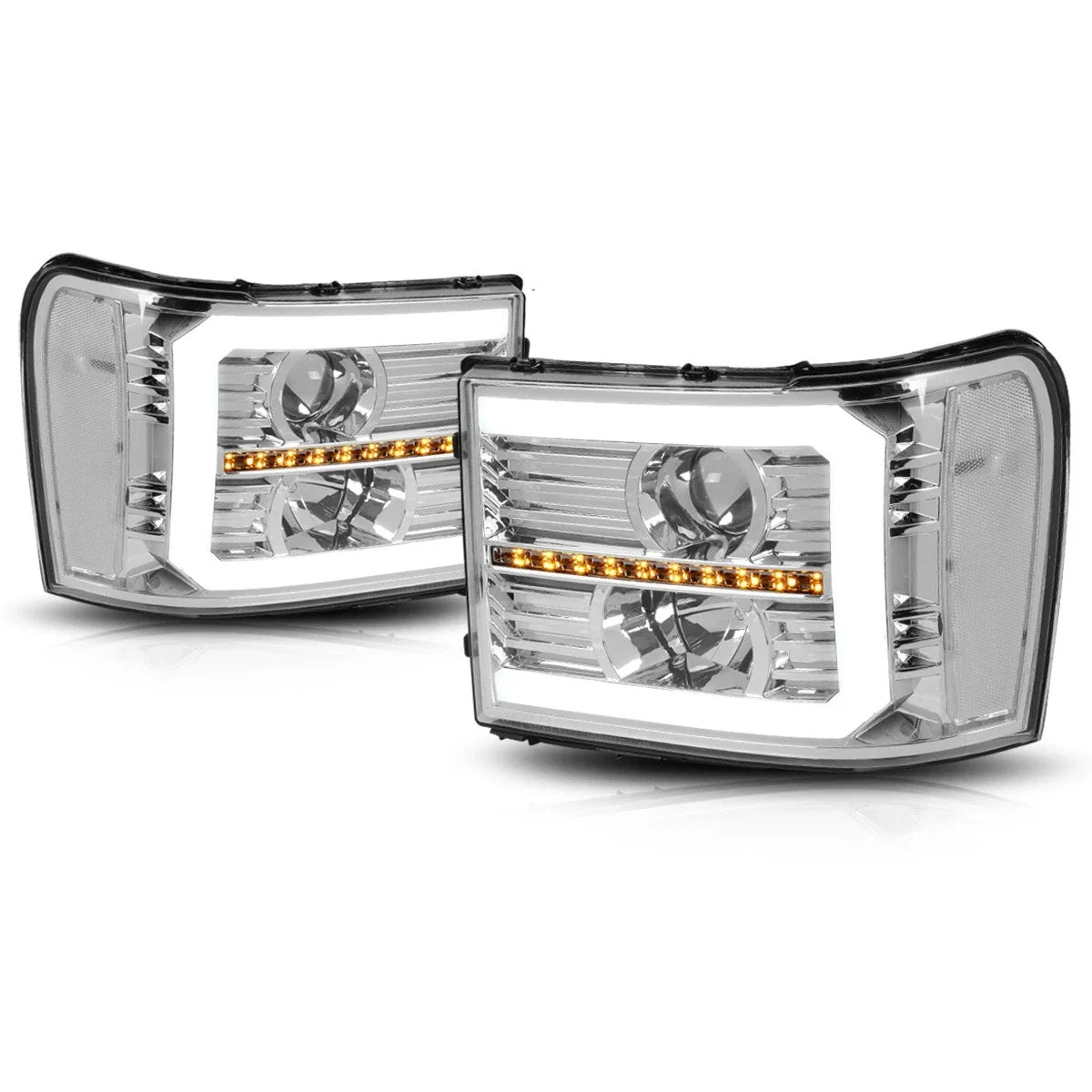 LED DRL Sequential Signal Projector Headlight for Sierra (2007–2014)