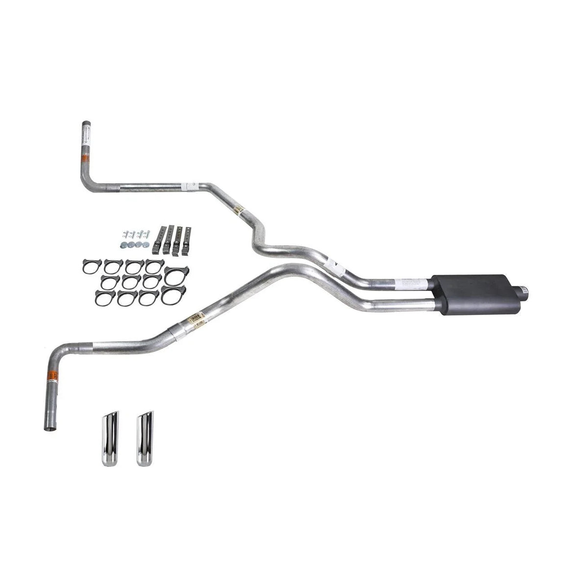 Dual Exhaust Pipe for Silverado 1999–2006 (2.5" Flowsound Muffler, Side Exit)