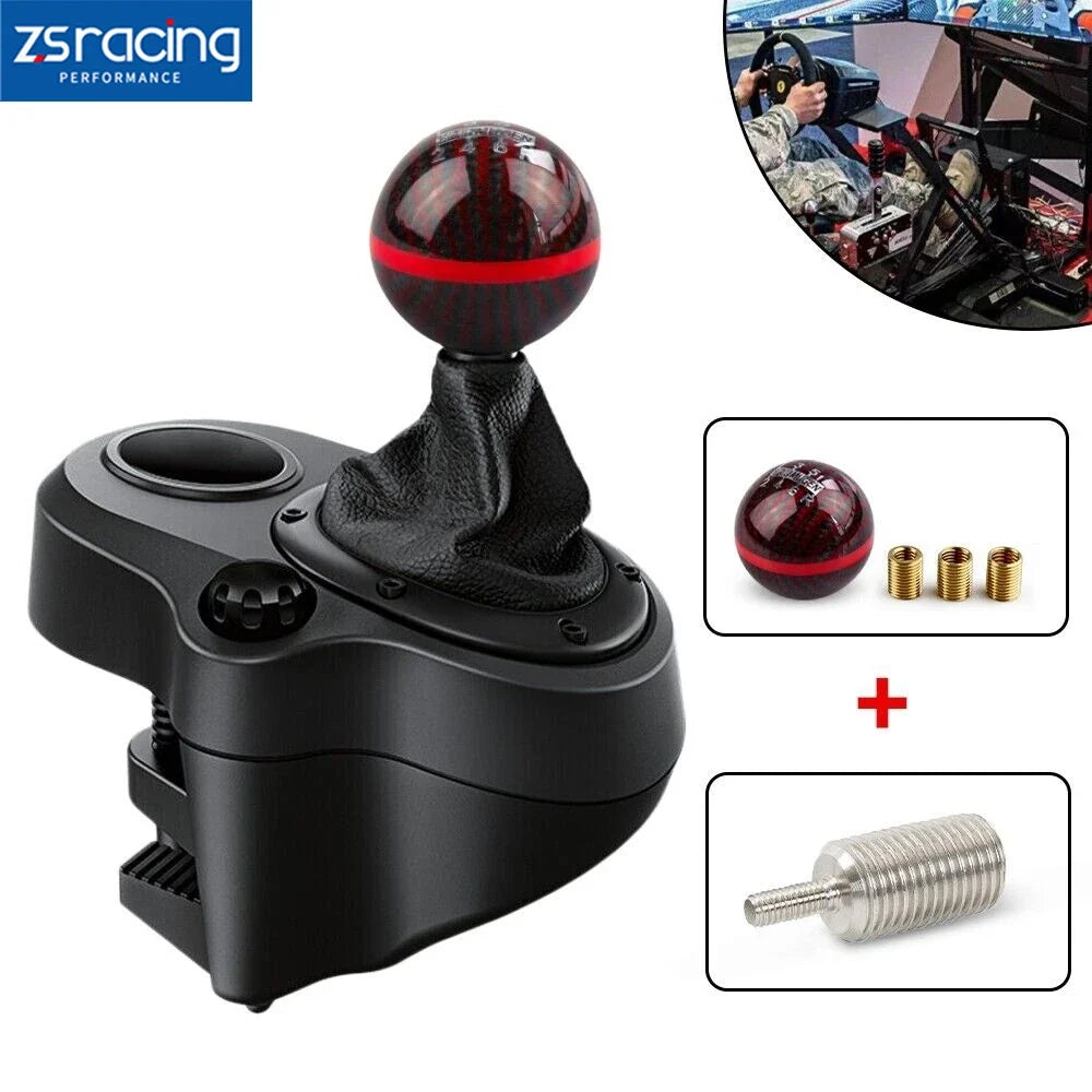 6 Speed Carbon Fiber Shift Knob with Adapter for Logitech G27 G29 G920 G923
