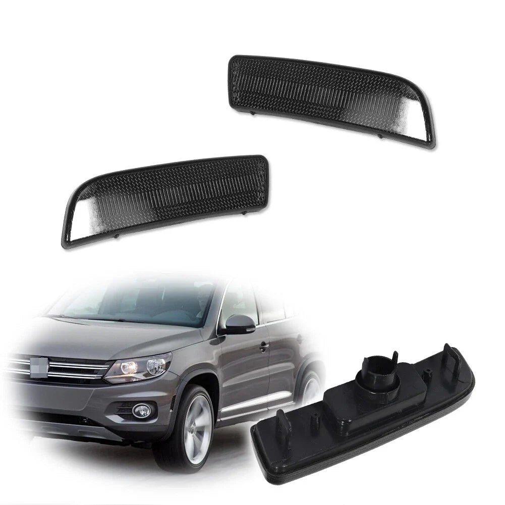 2X Front Bumper Side Marker Reflector Light Smoke for VW Tiguan (2009–2017)