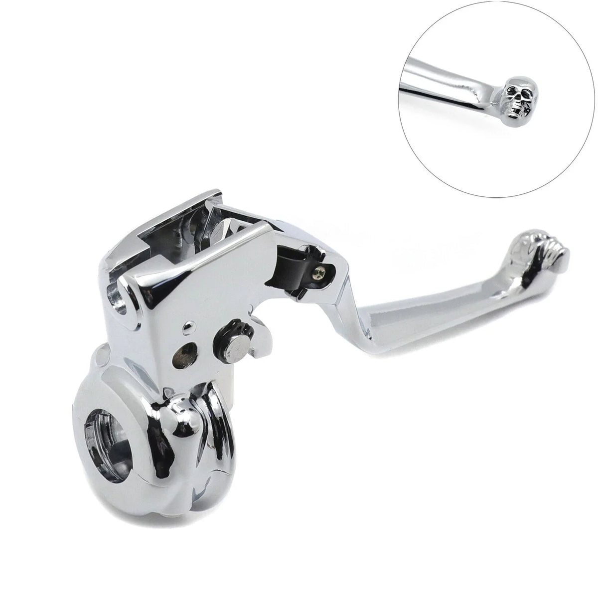 Chrome Skull Clutch Lever & Mount Bracket for Dyna 2008-2014