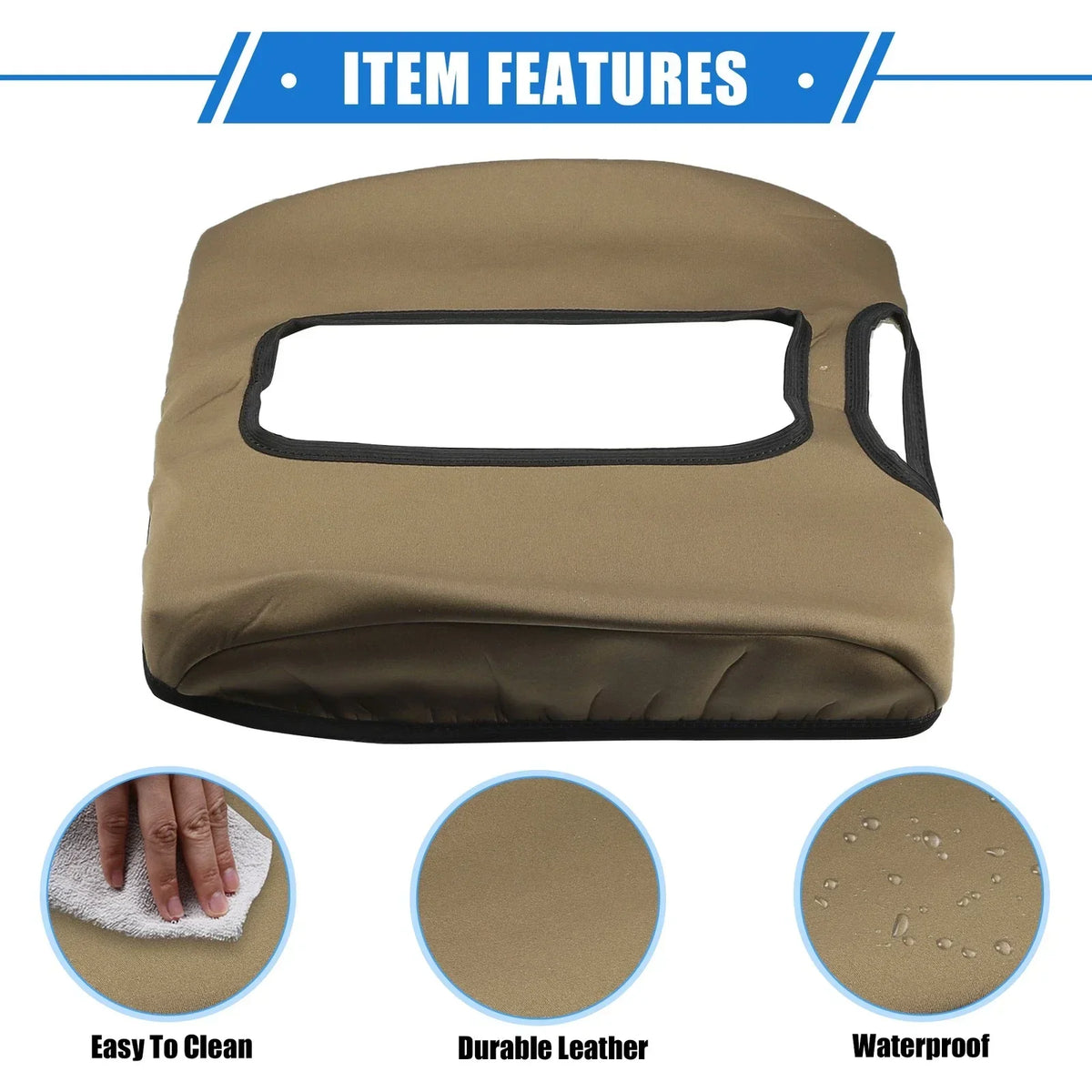 Armrest Protector Cover Pad in Deep Brown for GMC Sierra 2014–2017