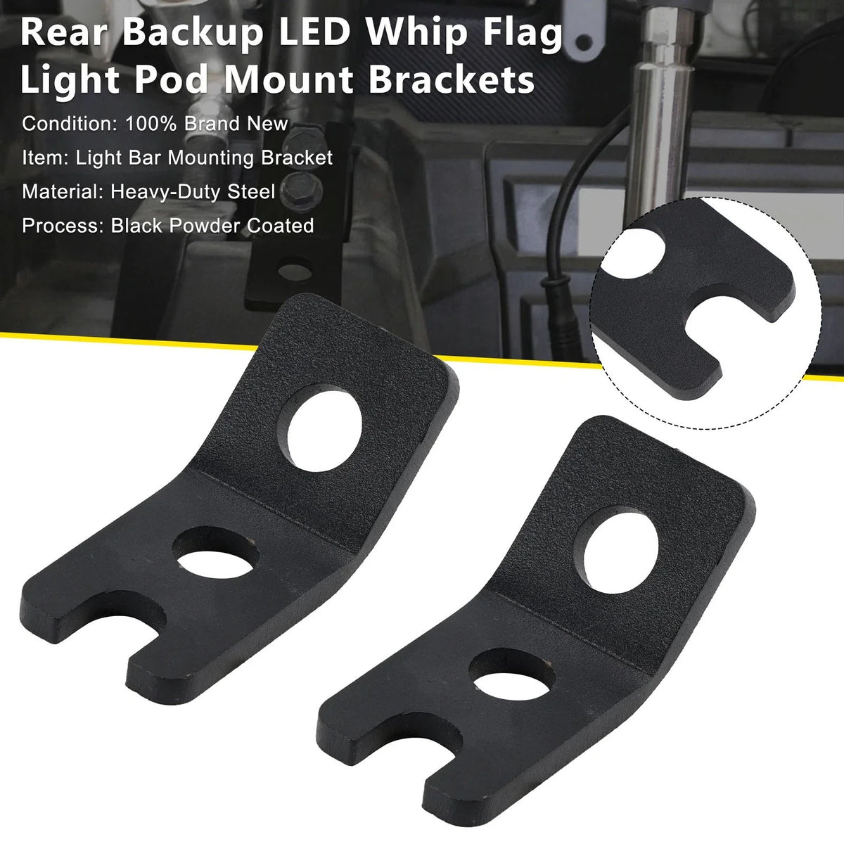 Mount Brackets for Rear Backup LED Light Pods - Polaris RZR XP 1000 900