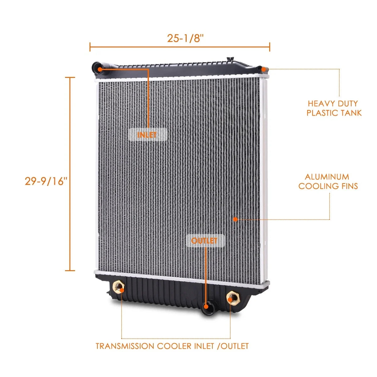Cooling Radiator for Freightliner S2C S2 B2 (2007–2013) OE Style Aluminum Core