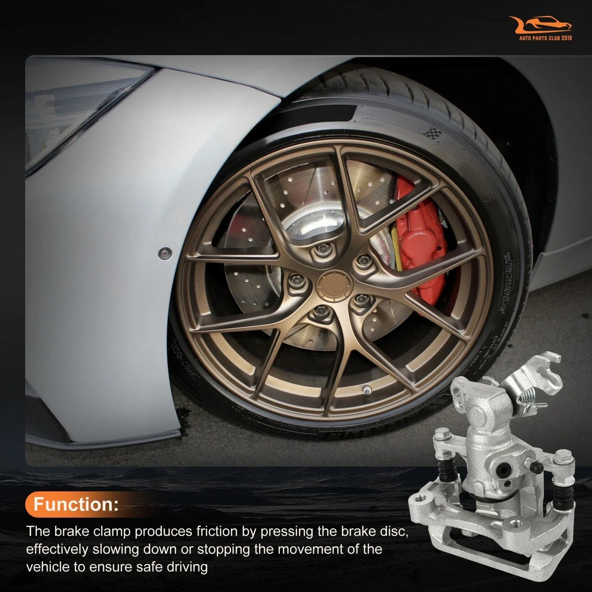 Brake Calipers w/ Bracket Pad Assembly for Lincoln MKZ, Zephyr, Ford Fusion (2006–2012)