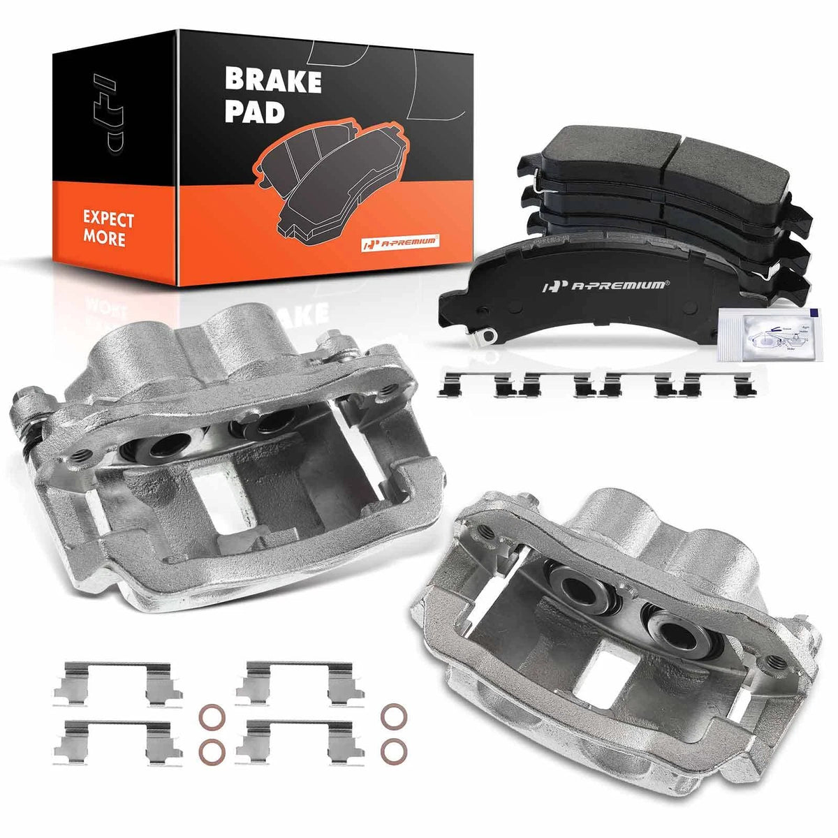 Set of 6 Rear Brake Calipers & Pads for Ford Express 2500 GMC Savana 2500