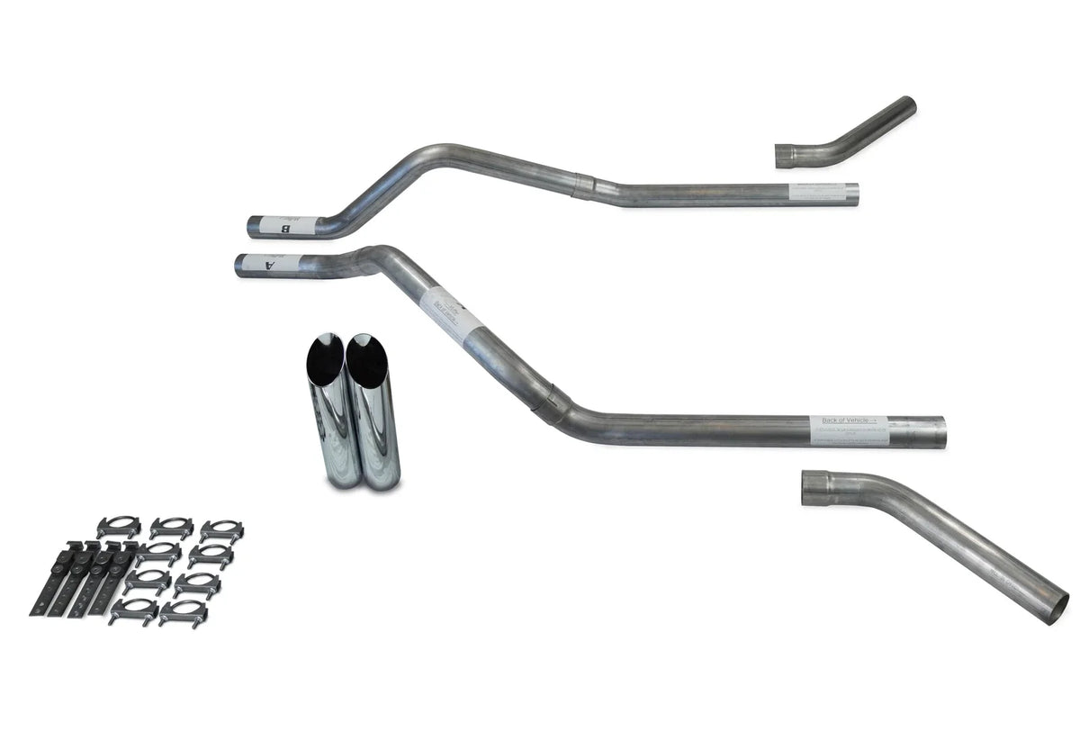 Dual Exhaust Kit for Chevy Blazer (1995–1999) - 2.5" Corner Exit Tips