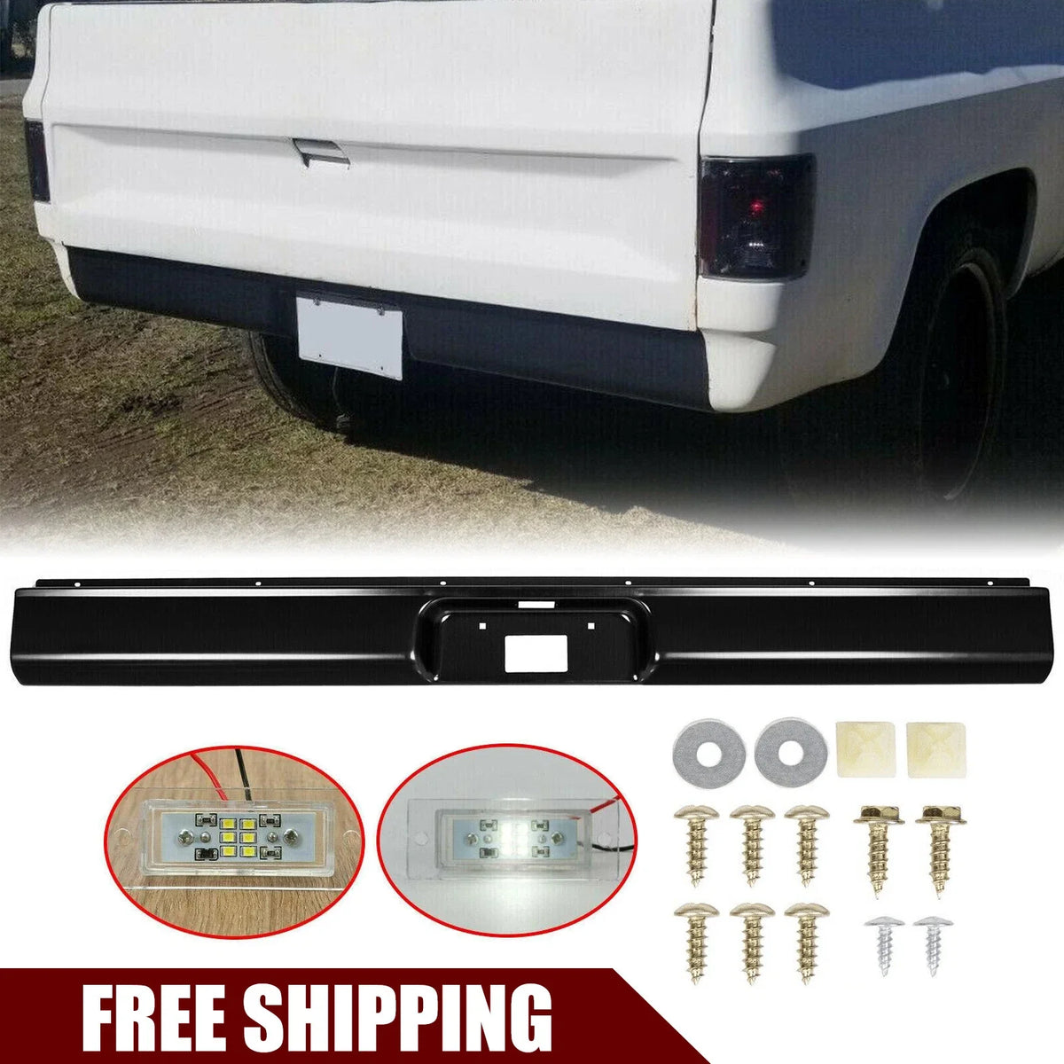LED Light Rear Roll Pan for Chevy C10 C20 Fleetside 1973-1987