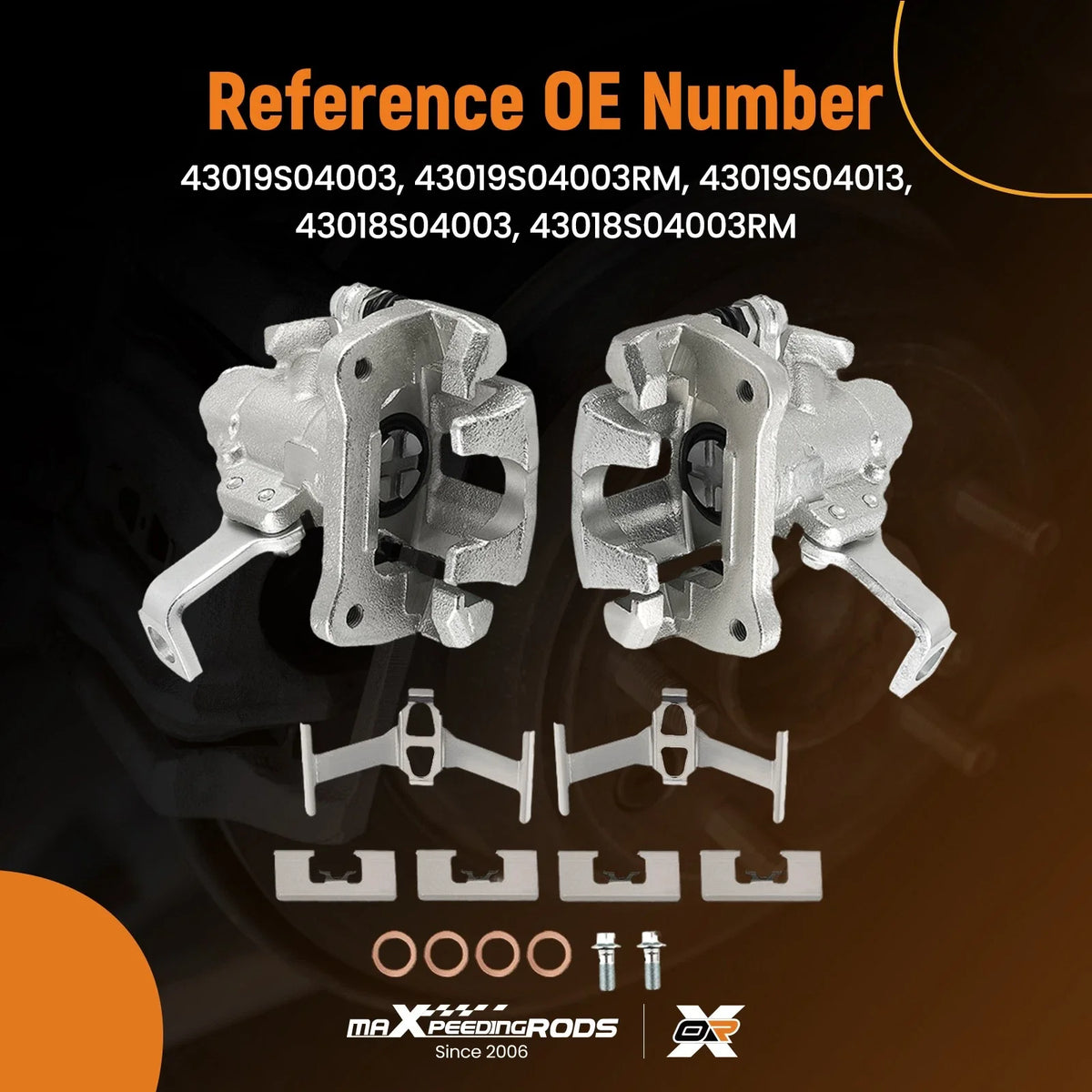 2X Rear Brake Calipers for Acura Integra (1994–2001) Honda Civic del Sol