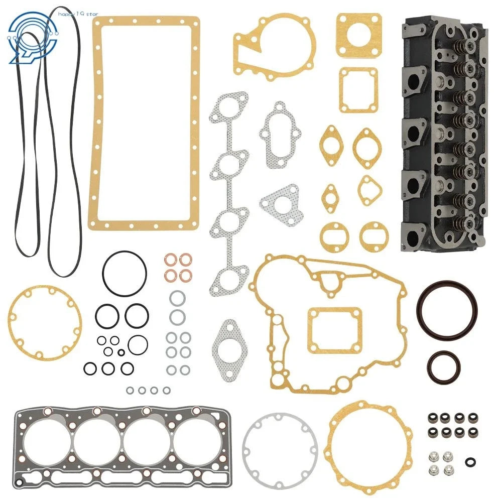 Cylinder Head and Gasket Kit for Kubota V1505, V1505D, V1505T Engines