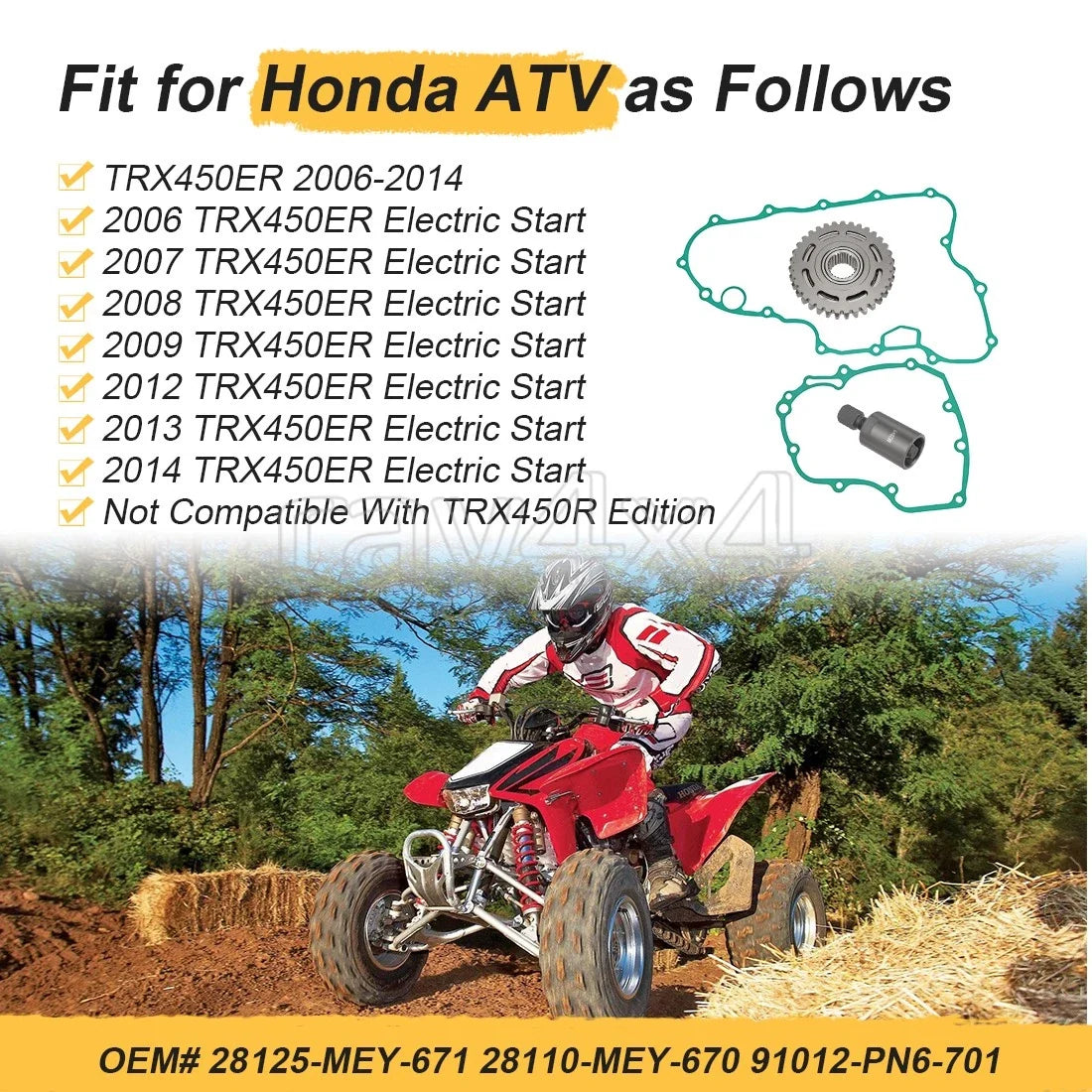 Starter Clutch Gear Kit (One Way) for TRX450ER Honda 2006-2014