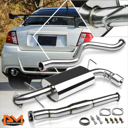4" Rolled Tip Catback Exhaust Muffler for WRX Subaru 2008-2014