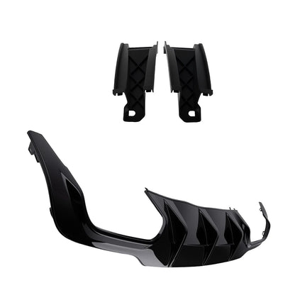 Rear Diffuser Black PP for 2012-2015 C Class W204 Quad Exhaust AMG Line