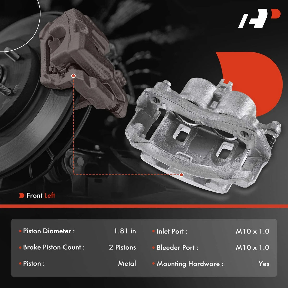 Front Left Brake Caliper for Nissan Frontier & Suzuki Equator 2005-2019