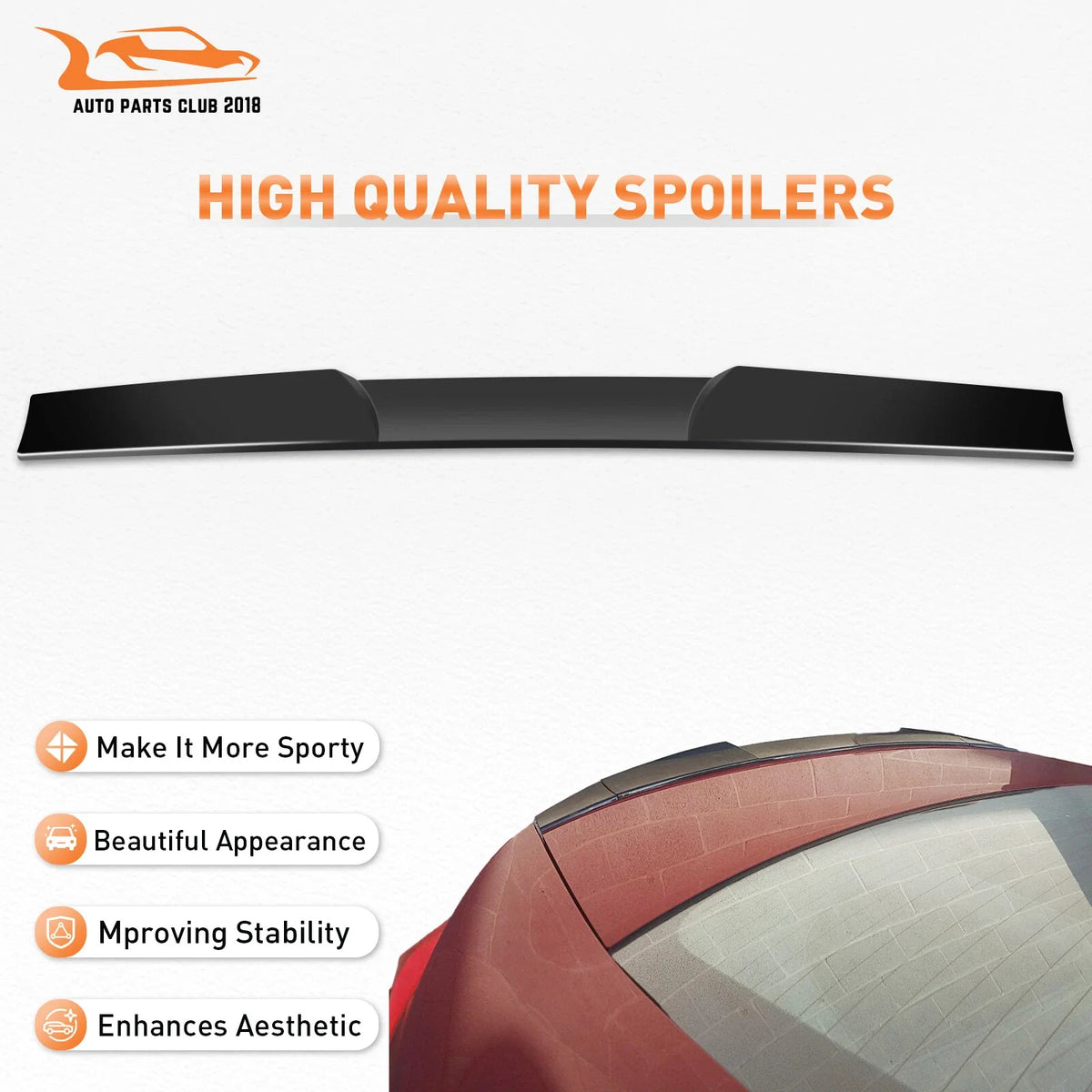Window Roof Spoiler Lip Adjustable Glossy Black for Toyota Hilux N70 2005-2015