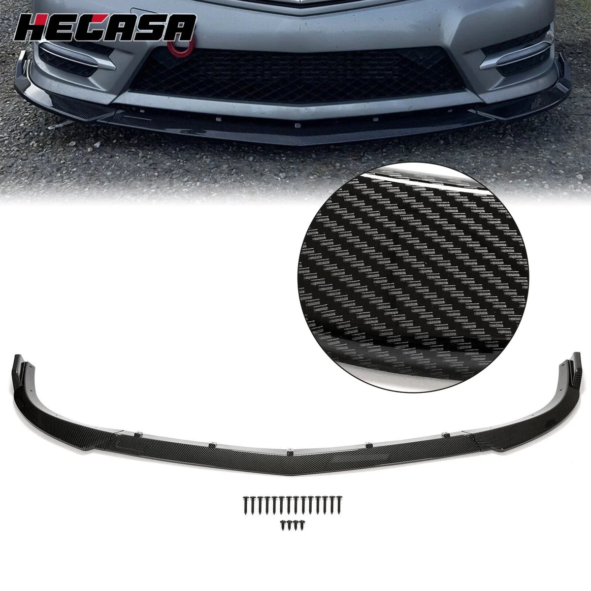 Carbon Fiber Front Lip Splitter for Benz W204 (2012–2014)