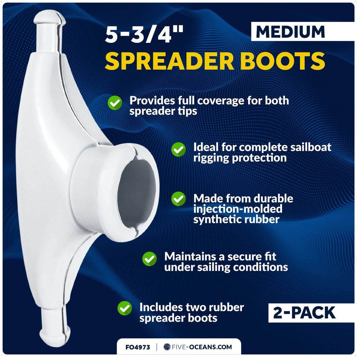 2X 5-3/4" Spreader Boots for UV-Resistant Rubber (1" Dia. Round Opening)