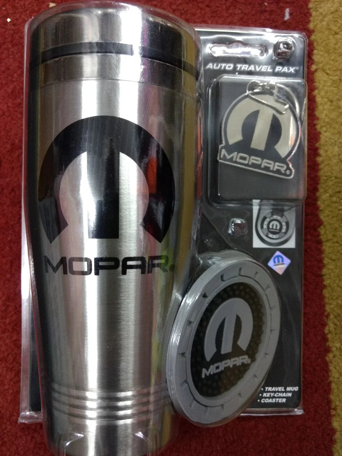 Mopar Auto Travel Pack Coffee Mug Coaster Keychain for Chrysler