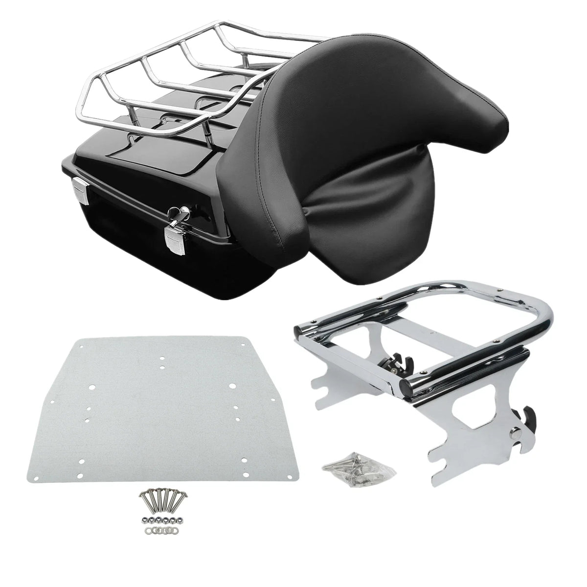 Backrest Pad Rack Base Plate Mounting for Harley Road Glide 1997-2008