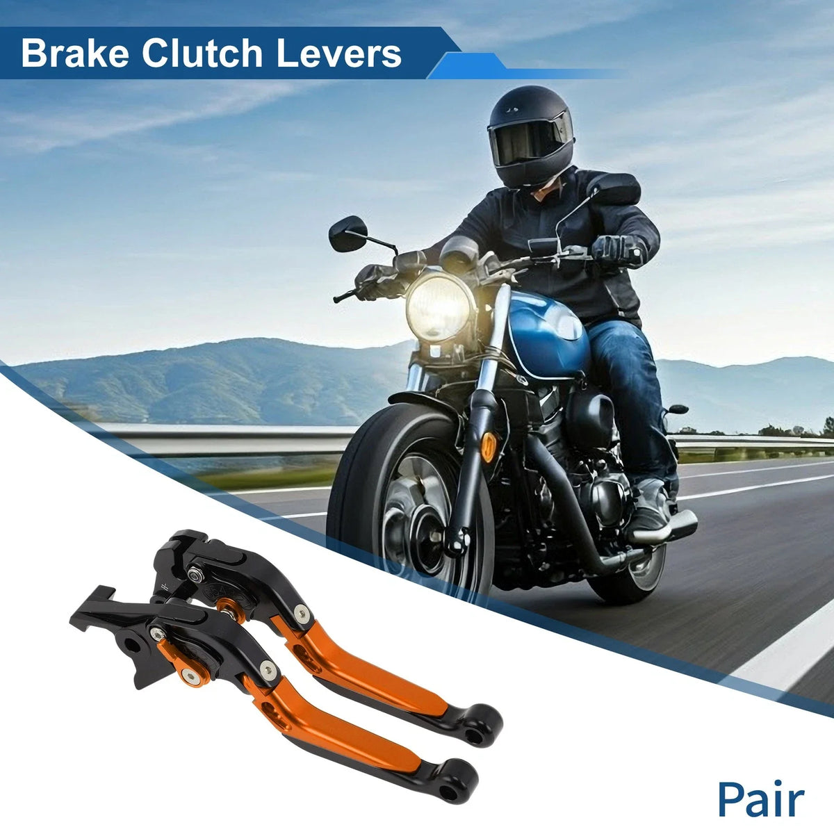 Adjustable Brake Clutch Levers for Honda CBR650R (2014–2022) Black Orange