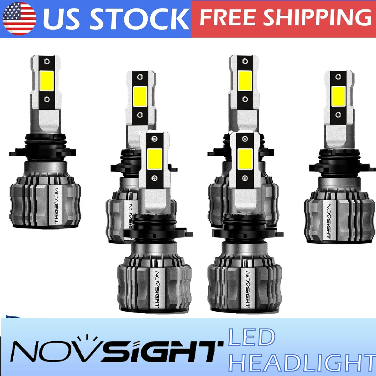 LED Headlight Bulb Combo Kit 6PCS 9005 9006 for Toyota Hilux N70