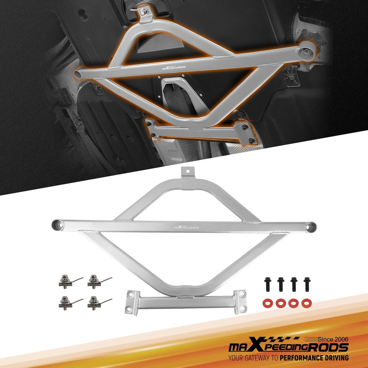 Front Power Member Reinforcement Brace Plate for Honda Civic (2016–2020)