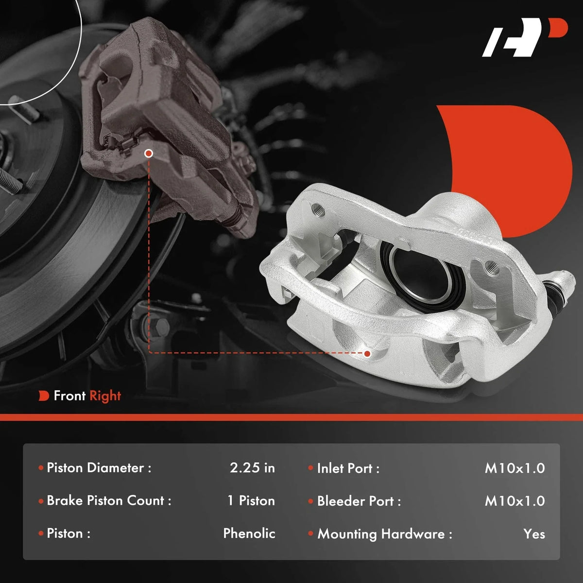Disc Brake Caliper with Bracket Front Right for Honda Insight 2019-2022