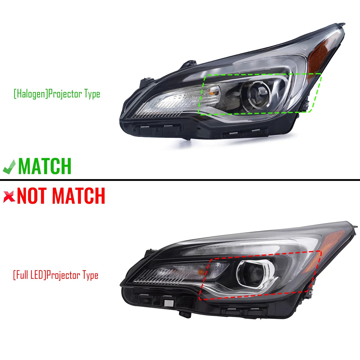Halogen Headlight with LED DRL for Buick Envision (2016–2018) - Driver Left LH