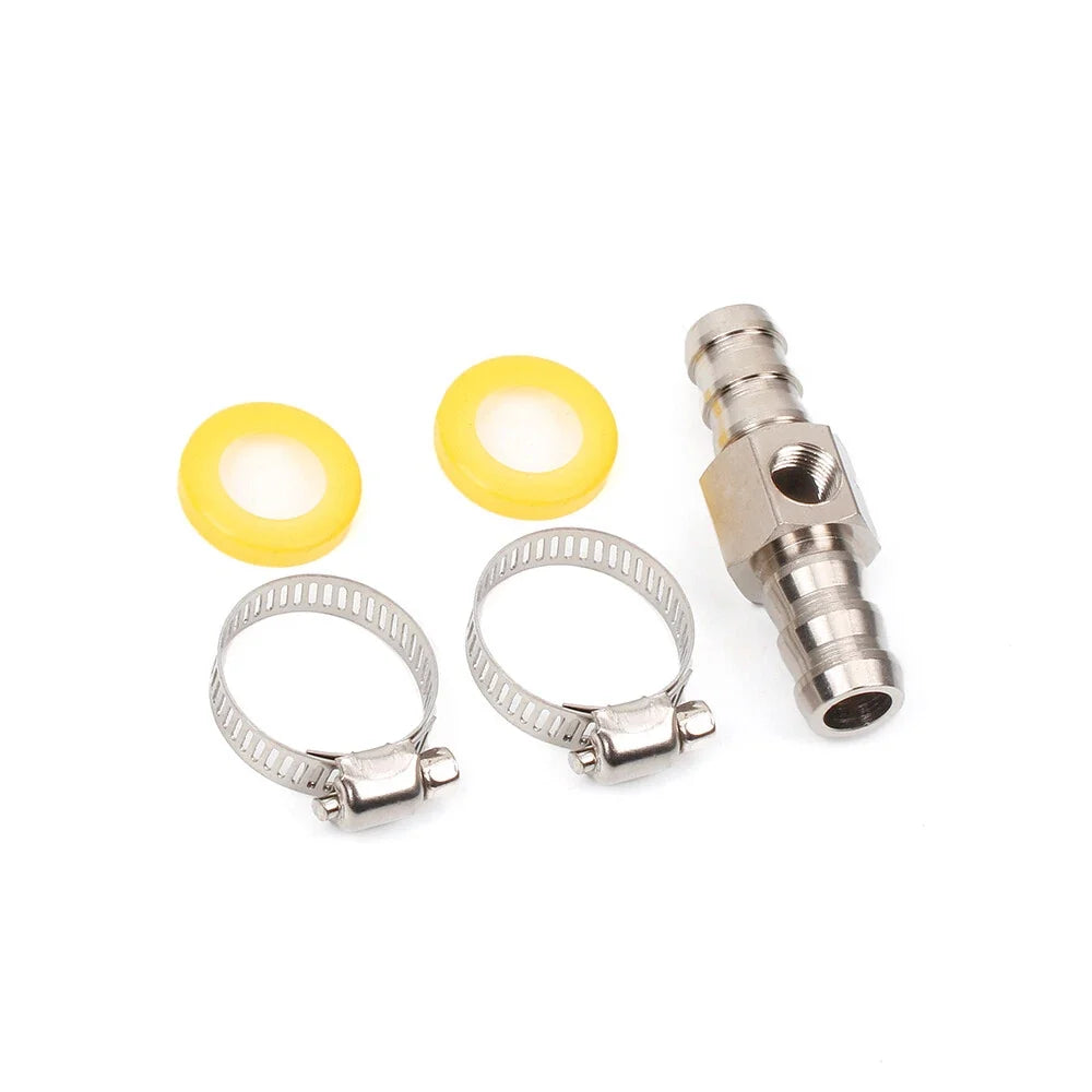 Fuel Line Pressure Gauge Sensor T-Fitting Adapter 1/2" with 1/8-27 NPT Port