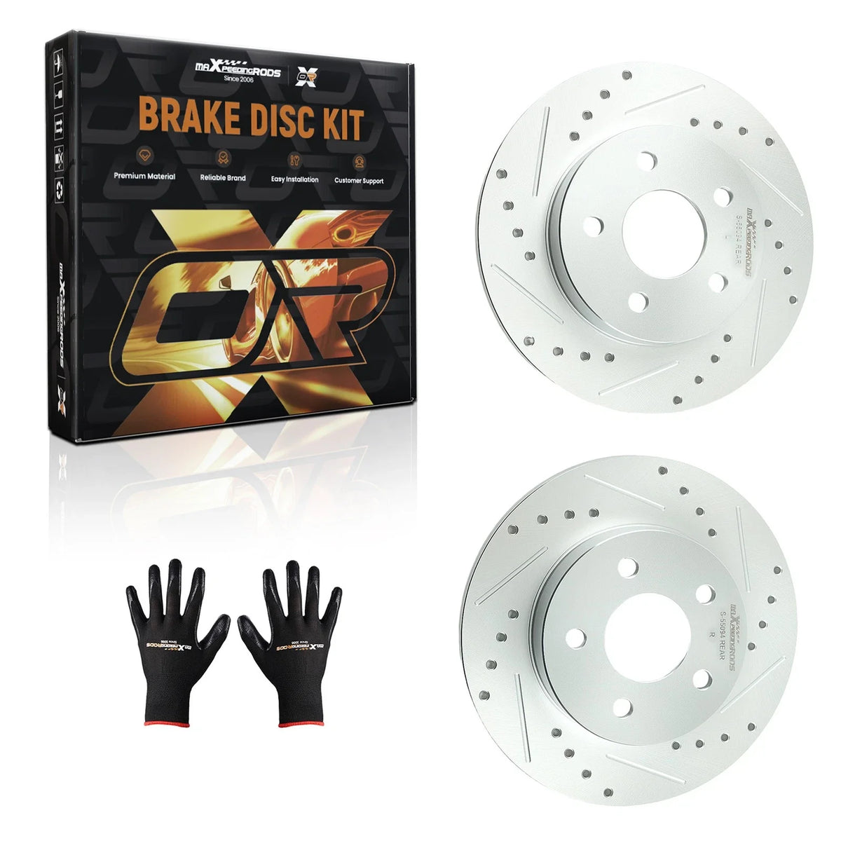 Drilled & Slotted Brake Disc for Saturn Aura (2007–2009)