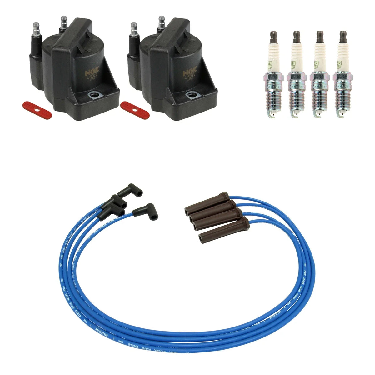 Set of 2 Ignition Coil Wires & 4 Platinum Spark Plugs for S10 Sonoma (1994–2004)