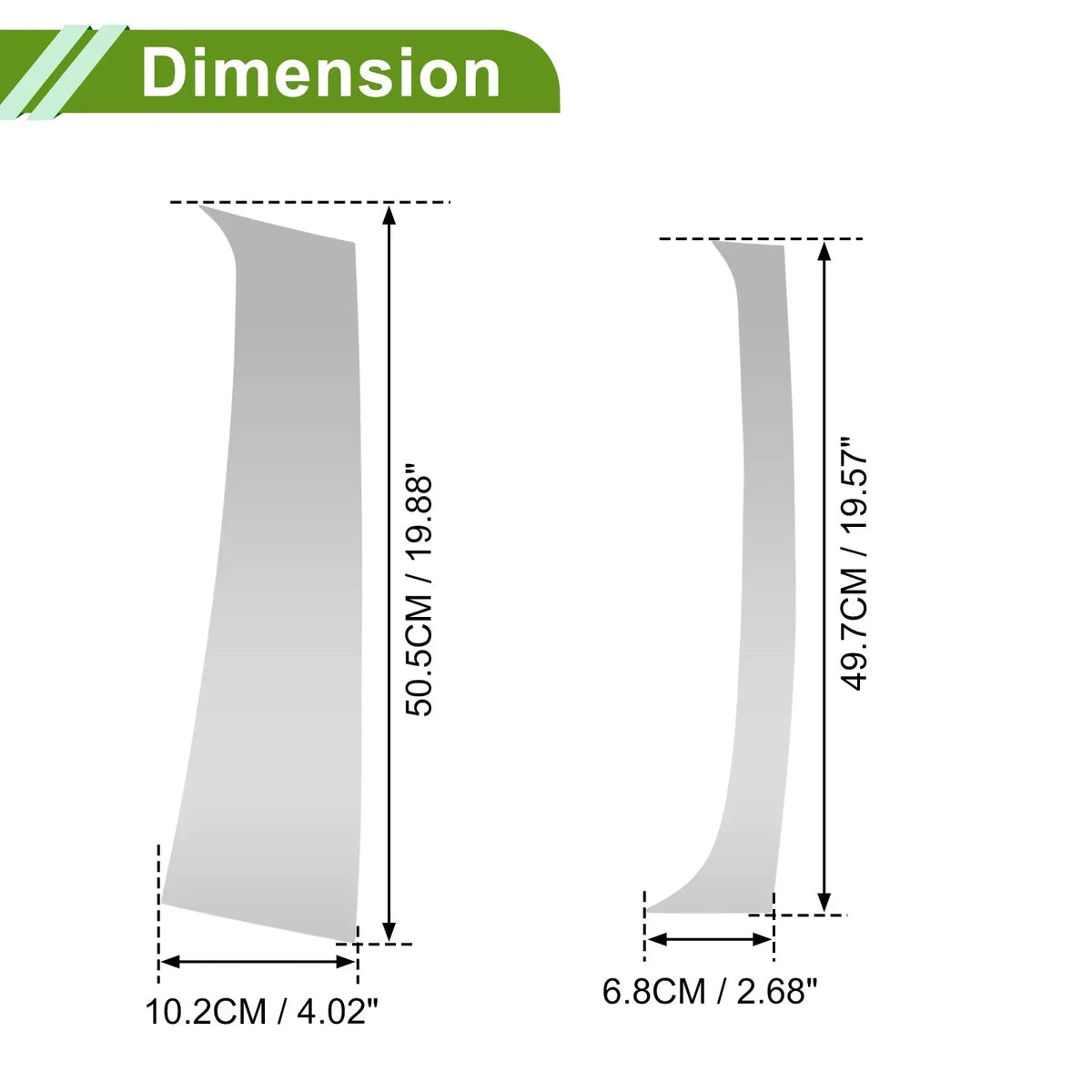 4-Pack Silver Tone Window Trim Pillars for Dodge Ram (1994-2001)