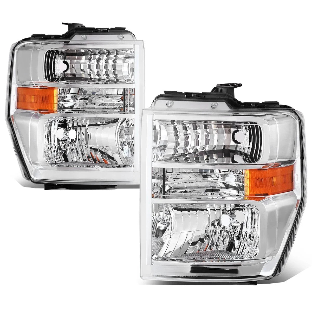 Headlight Lamp Chrome/Clear for Ford E150/250 E350/450 F650/750 (2008–2021)