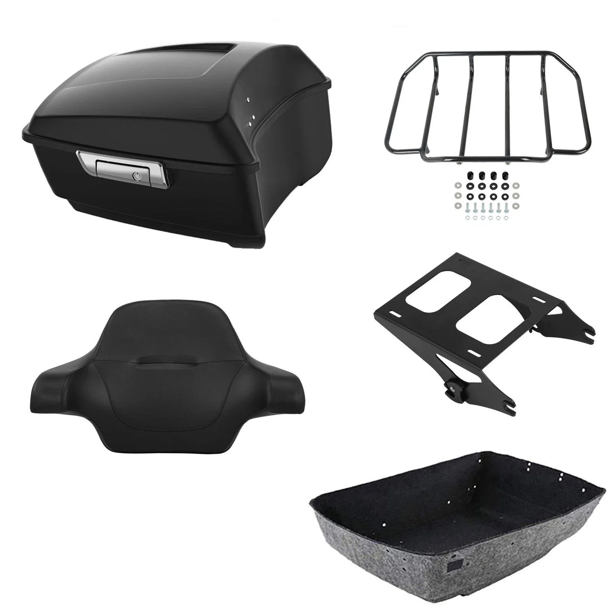 Trunk Backrest Mount Rack in Matte Black for Harley Touring (2014-2026)