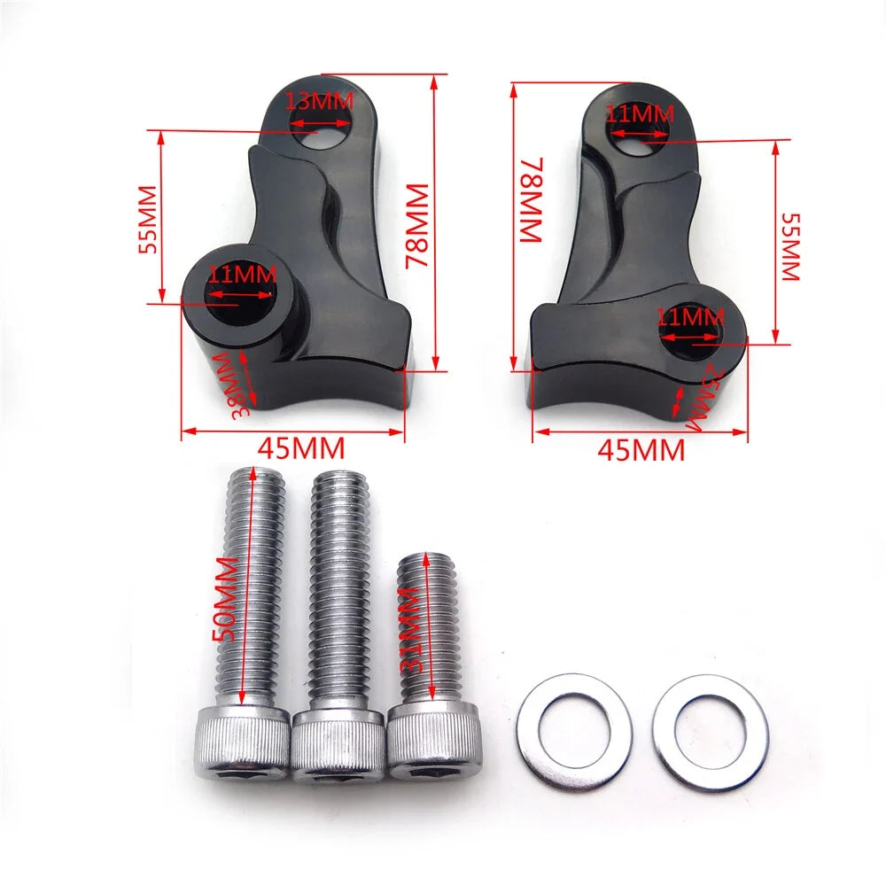 1.75" Black Aluminum Lowering Kit for Harley Dyna Fat Bob FXDF (2008–2016)