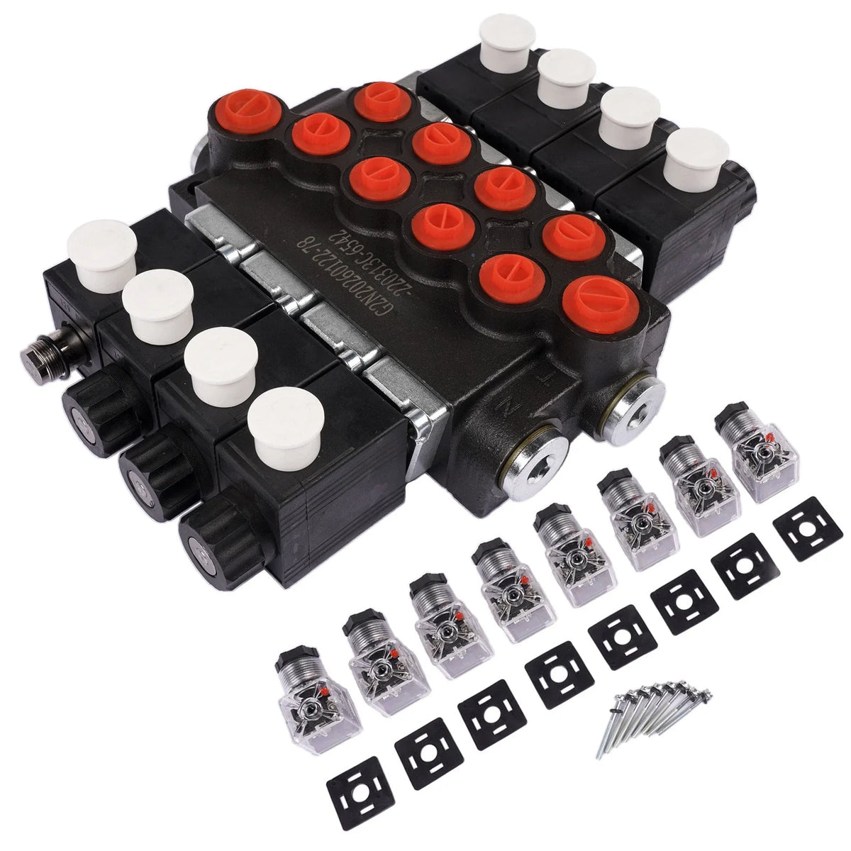 Hydraulic Control Valve 4 Spool 12V DC for 3600 PSI Applications