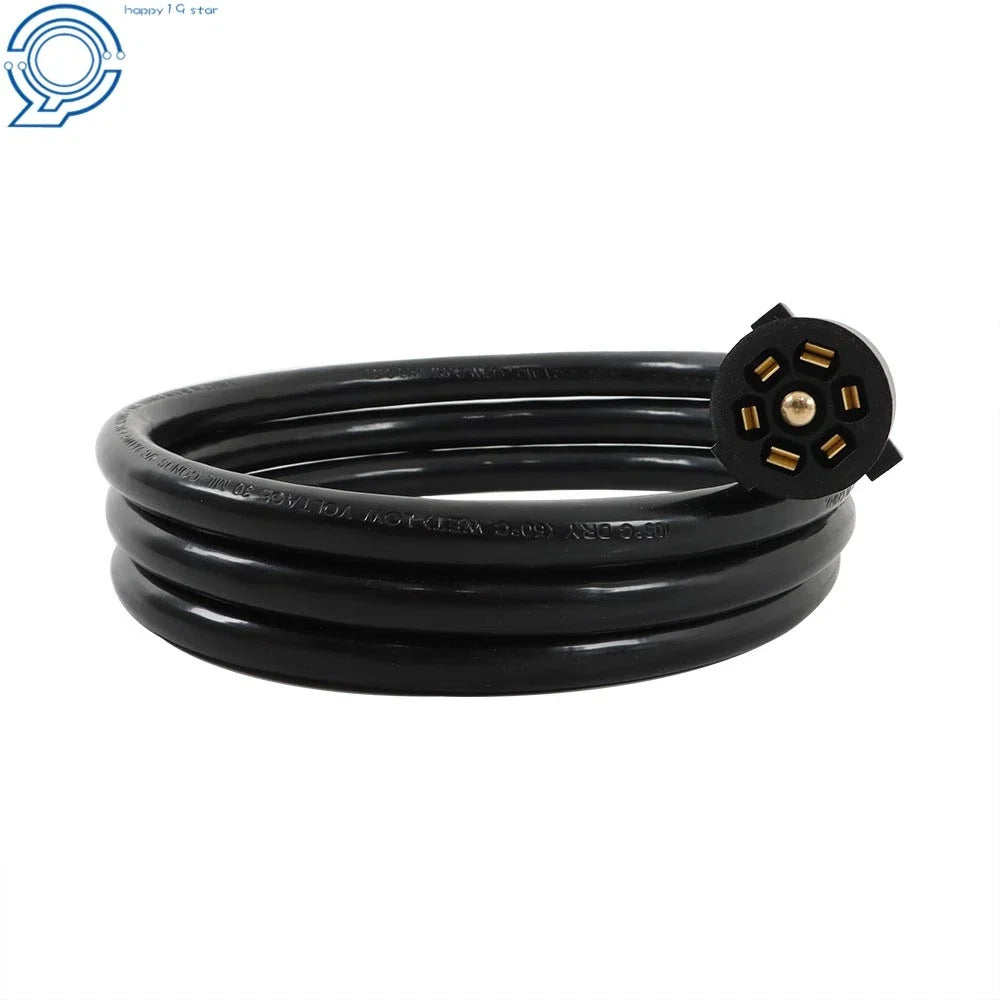 7 Way Plug Inline Trailer Cord for Heavy Duty Trailers (6 Feet)