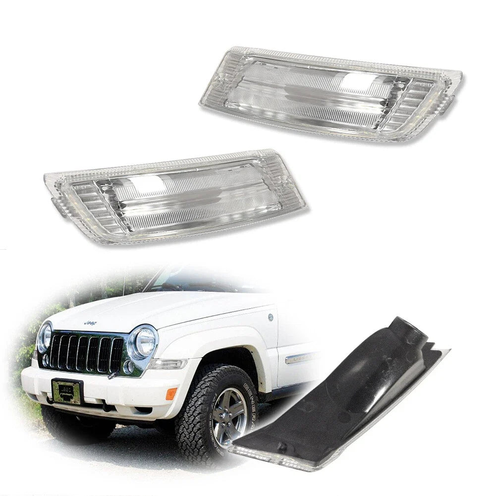 Clear Silver Corner Parking Signal Lights for Jeep Liberty (2005–2007)