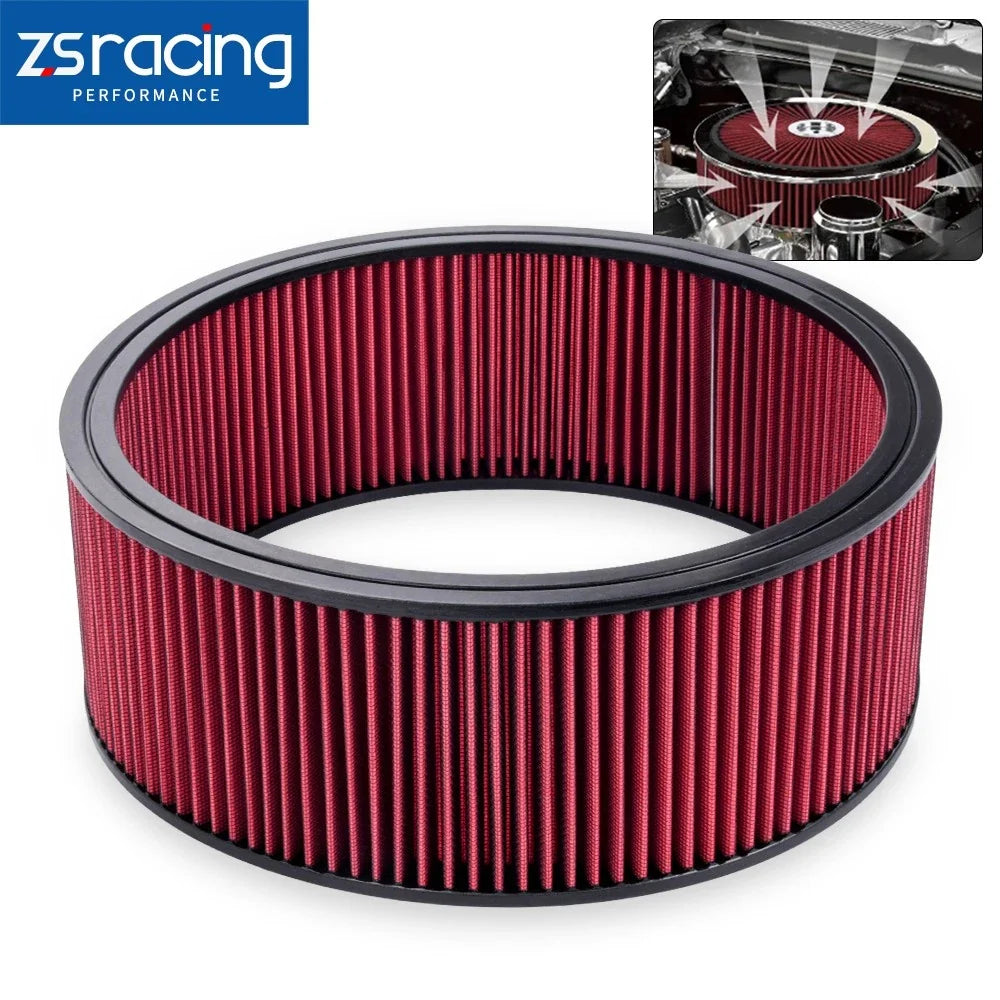 Washable 14" Red Round Air Filter Element for Various Applications