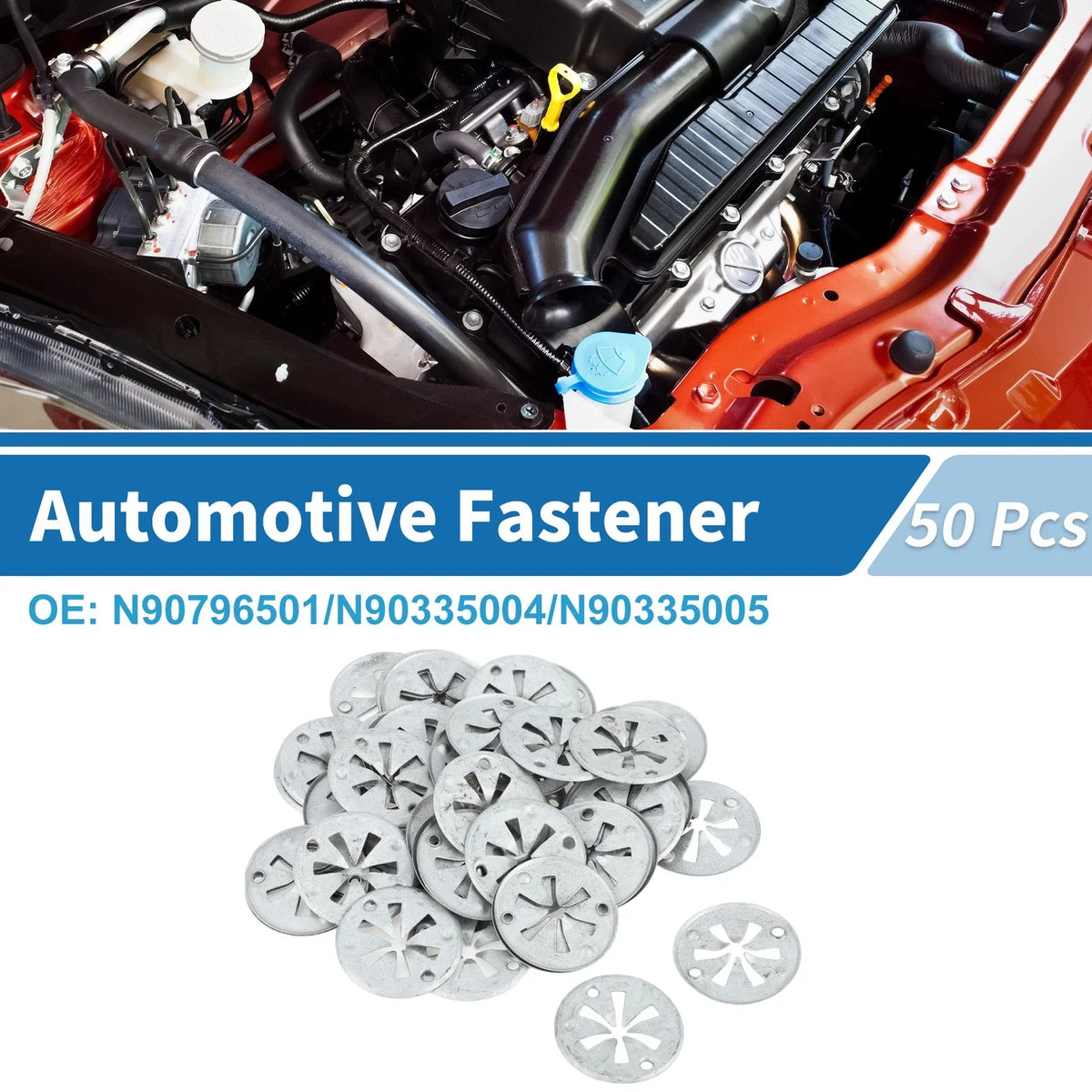 50 Pcs Heat Protection Clamping Discs Washer No.N90796501 for Audi A3 (2015–2024)