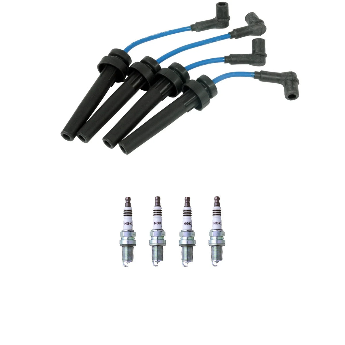 NGK 7mm Wire Set & 4 Iridium Spark Plugs for Avenger Eclipse Sebring Talon (1995–2005)