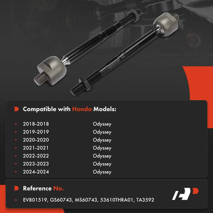 Front Inner Side Tie Rod End Pair for Honda Odyssey 2018–2024