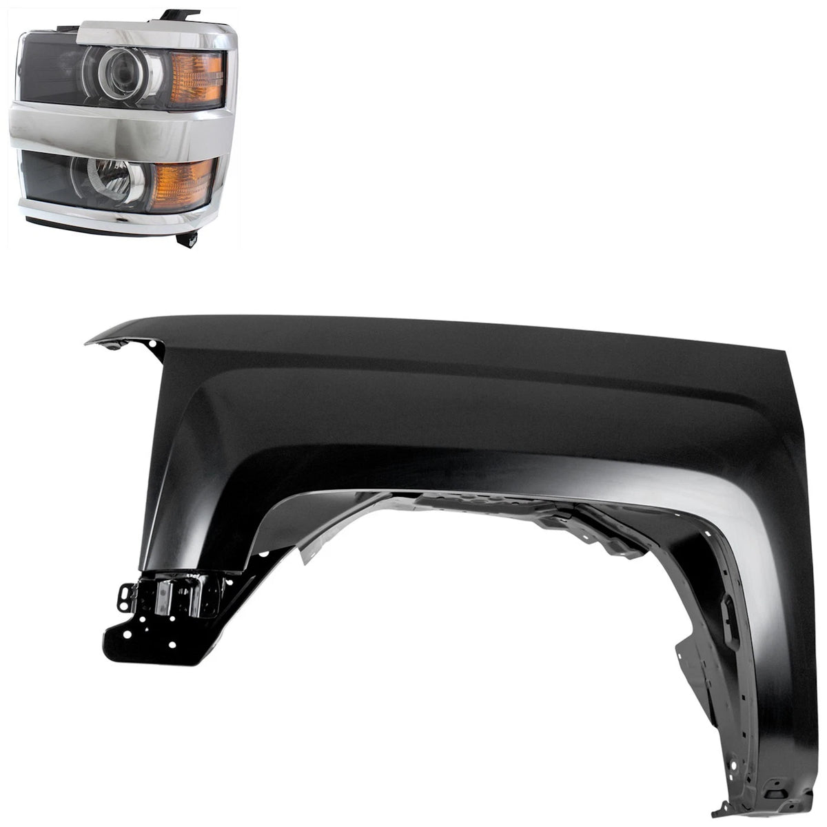 Headlight Kit for Chevy Silverado 2500 HD, 3500 HD (2015–2019) - Left Side