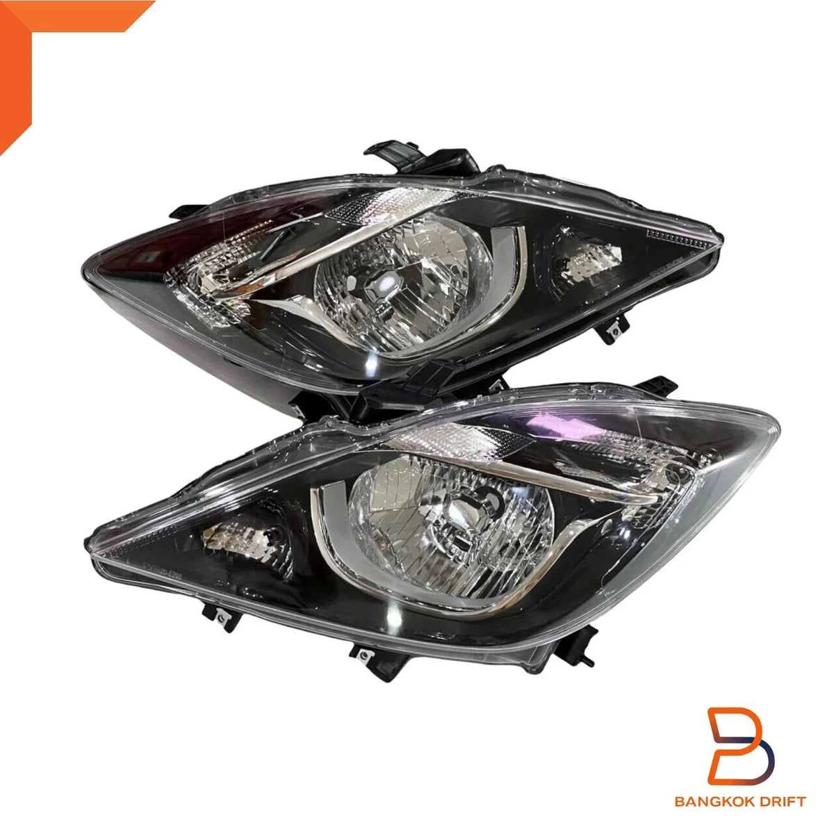 Pair of Sport Black Headlight Lamps for Mazda BT-50 (2012-2019)