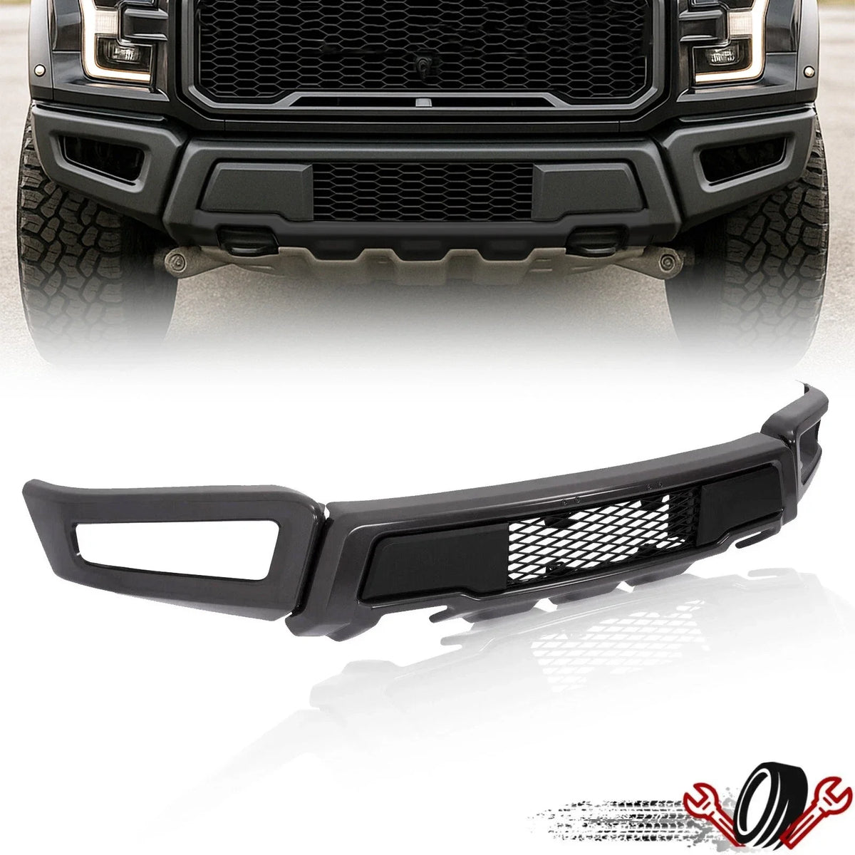 Steel Front Bumper Assembly for Ford F150 (2018–2020) Raptor Style Gray