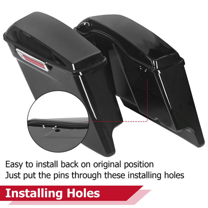 5" Stretched Saddle Bags for Harley Davidson Touring Road Glide (1993–2013)