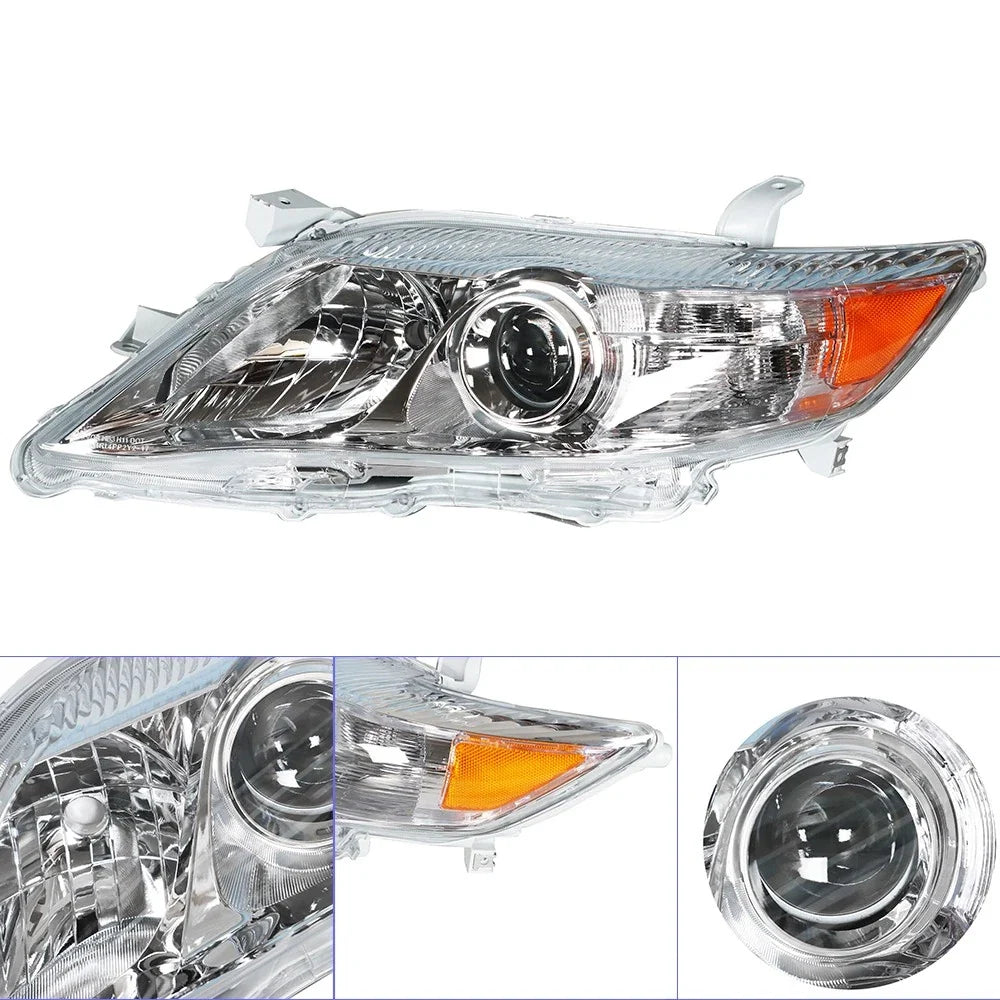 Replacement Headlight Left Chrome Halogen for Toyota Camry LE XLE (2010–2011)