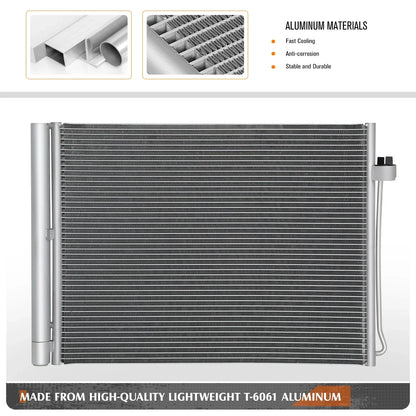 Replacement A/C Condenser Aluminum Core for BMW X5 X6 2007-2019