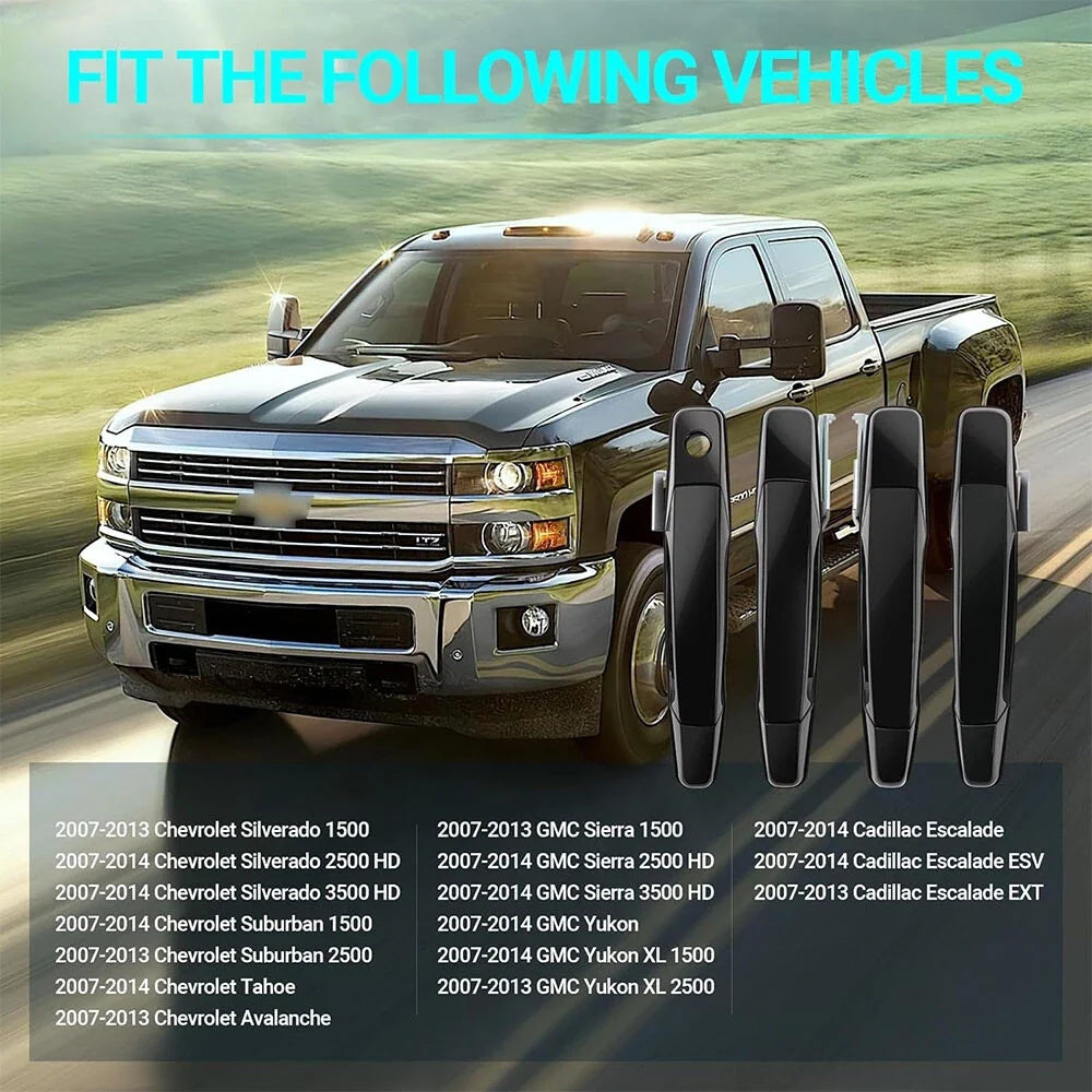 Chrome Door Handle Set for 2007-2014 Chevy Silverado GMC Sierra