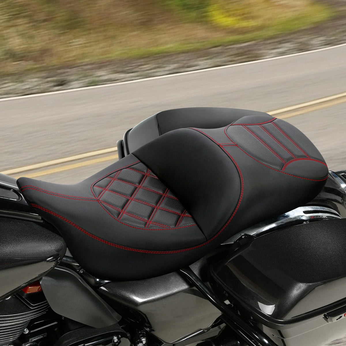Driver & Passenger Seat for Harley Road King Street Glide (2009–2023) Black